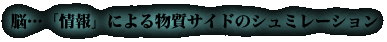 脳・・・「情報」による物質サイドのシュミレーション